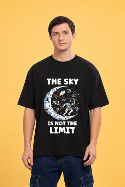 Faltu.co The Sky Is the Limit Men’s Printed Oversized Baggy Fit Rich Soft Cotton Fabric T-shirt