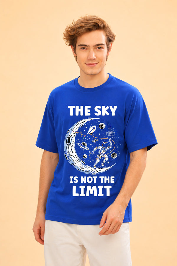 Faltu.co The Sky Is the Limit Men’s Printed Oversized Baggy Fit Rich Soft Cotton Fabric T-shirt