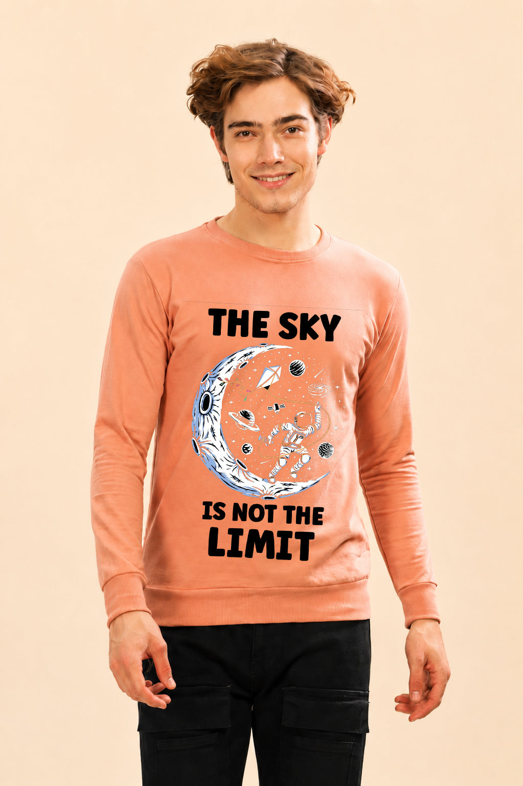 Faltu.co The Sky Is The Limit Printed Men’s Full Sleeve Premium Pure Cotton Sweatshirt