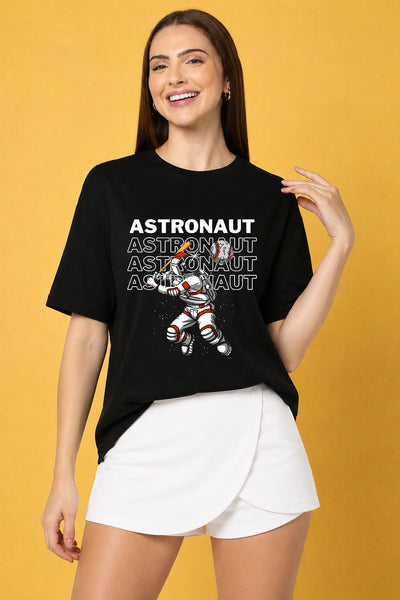Astronaut 2 Printed Oversized Baggy Loose Fit T-Shirt