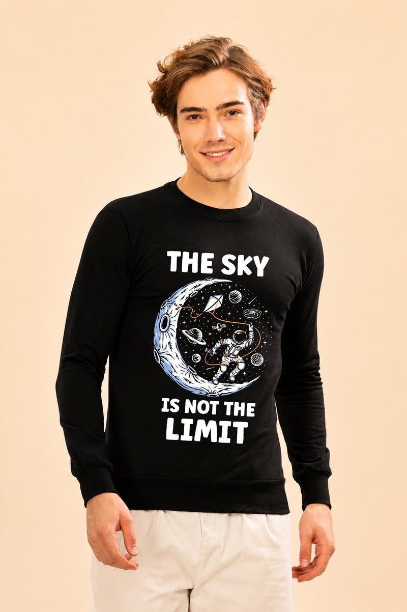 Faltu.co The Sky Is The Limit Printed Men’s Full Sleeve Premium Pure Cotton Sweatshirt