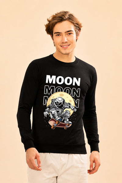 Faltu.co Moon Printed Men’s Full Sleeve Premium Pure Cotton Sweatshirt