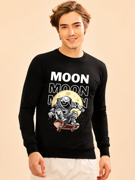 Faltu.co Moon Printed Men’s Full Sleeve Premium Pure Cotton Sweatshirt