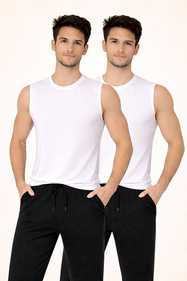 Faltu.co Pack of 2 Men Cotton Gym Vest Breathable Sleeveless Sando