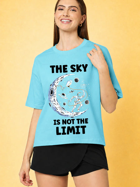 The Sky is The Limit Printed Oversized Baggy Loose Fit T-Shirt