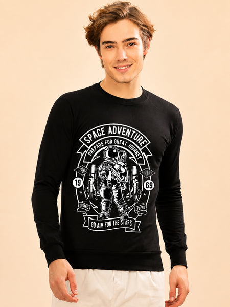 Faltu.co Space Adventure Printed Men’s Full Sleeve Premium Pure Cotton Sweatshirt