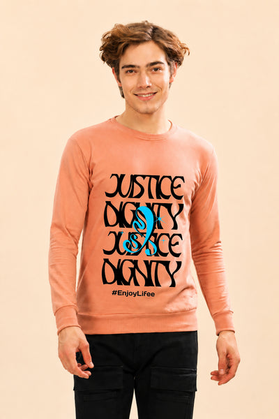 Faltu.co Justice Dignity Printed Men’s Full Sleeve Premium Pure Cotton Sweatshirt