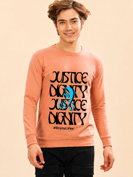 Faltu.co Justice Dignity Printed Men’s Full Sleeve Premium Pure Cotton Sweatshirt
