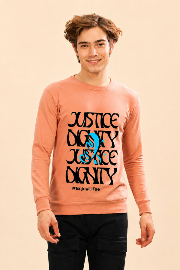 Faltu.co Justice Dignity Printed Men’s Full Sleeve Premium Pure Cotton Sweatshirt