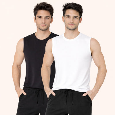 Faltu.co Pack of 2 Multicolour Men Cotton Gym Vest Breathable Sleeveless Sando