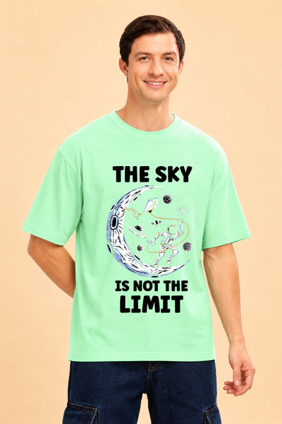 Faltu.co The Sky Is the Limit Men’s Printed Oversized Baggy Fit Rich Soft Cotton Fabric T-shirt