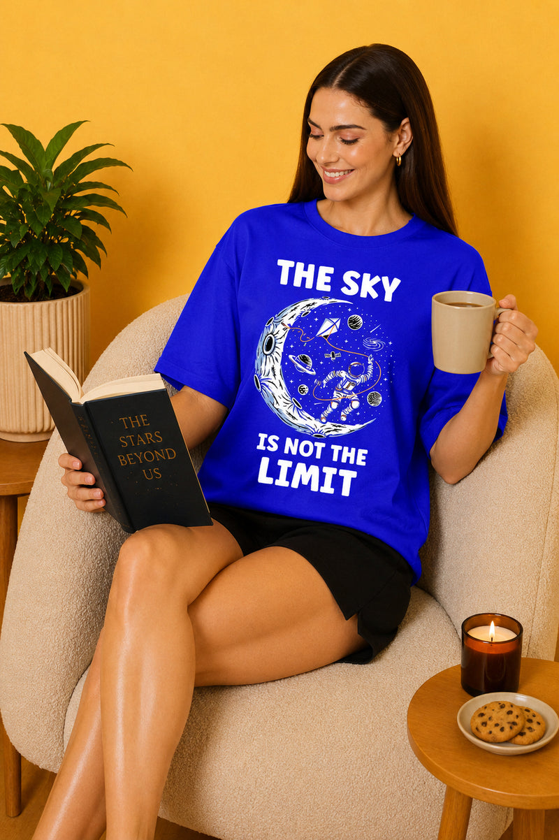 The Sky is The Limit Printed Oversized Baggy Loose Fit T-Shirt