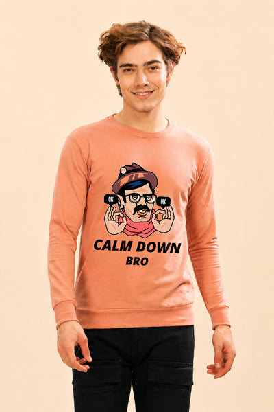 Faltu.co Calm Dawn Bro Printed Men’s Full Sleeve Premium Pure Cotton Sweatshirt