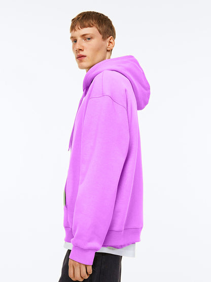 Men Plain Solid Pullover Hooded Hoodie Sweatshirt with 2 Kangaroo Pockets