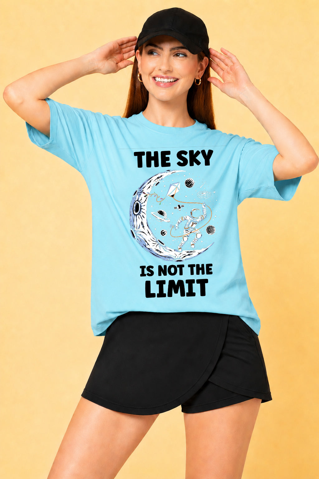 The Sky is The Limit Printed Oversized Baggy Loose Fit T-Shirt