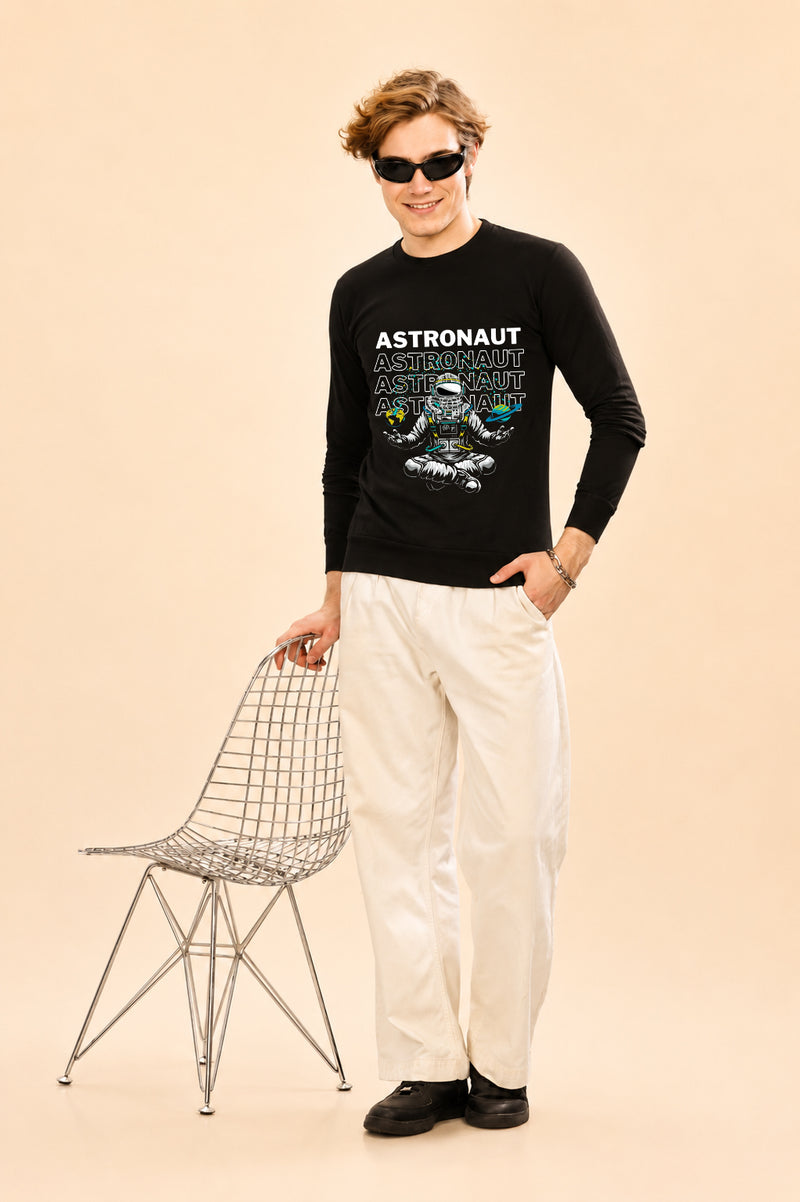 Faltu.co Astronout Printed Men’s Full Sleeve Premium Pure Cotton Sweatshirt
