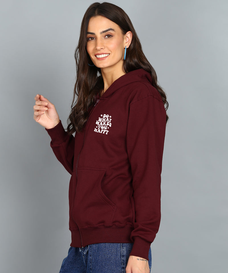 Do What Makes You Happy Women’s Cozy & Stylish Zipper Hooded Hoodie