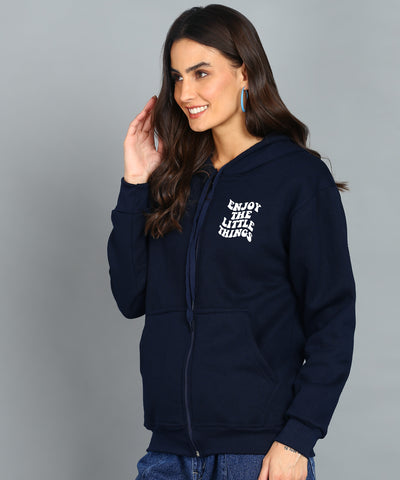 Enjoy the Little Things Zipper Hooded Hoodie for Women