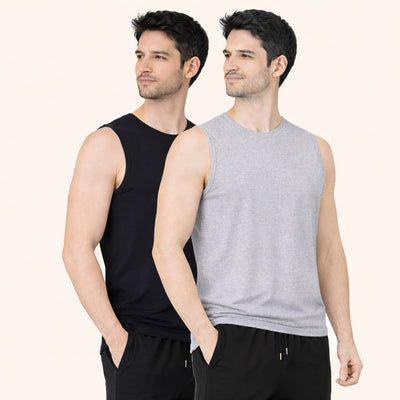 Faltu.co Pack of 2 Multicolour Men Cotton Gym Vest Breathable Sleeveless Sando