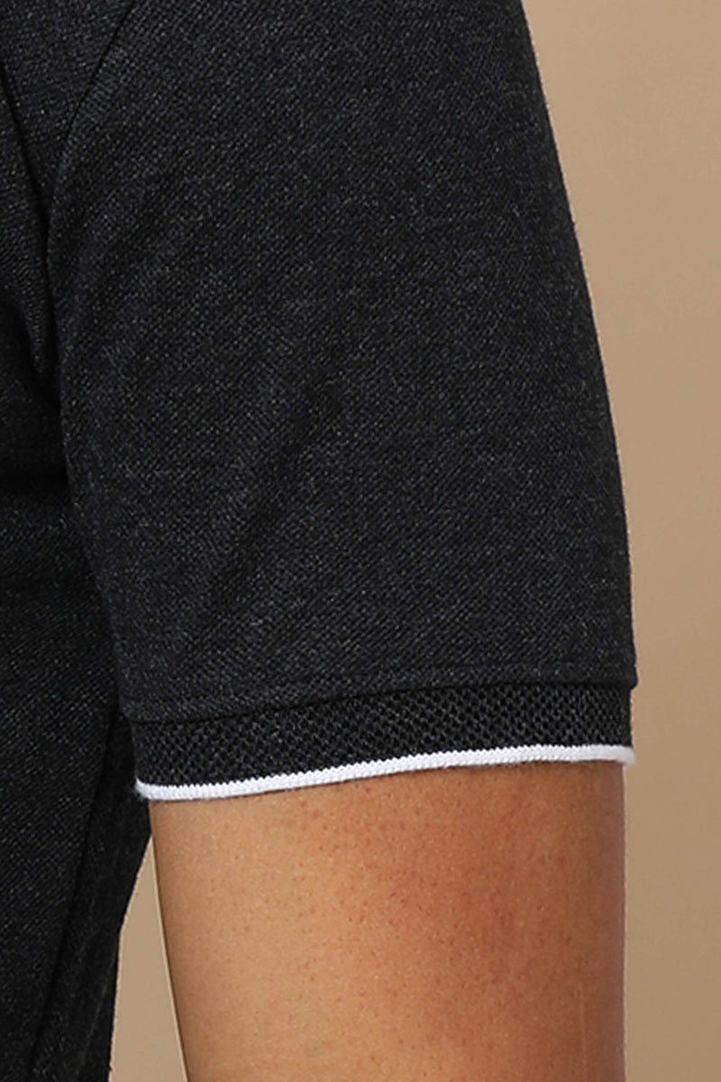 Charcoal Melange Eco-Friendly Men’s Casual Wear Sustainable Polo T-Shirt