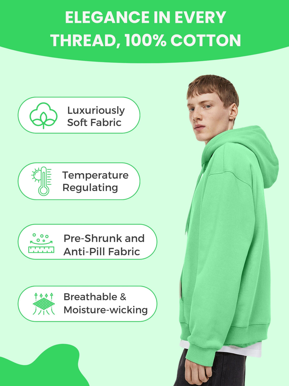 Men Plain Solid Pullover Hooded Hoodie Sweatshirt with 2 Kangaroo Pockets