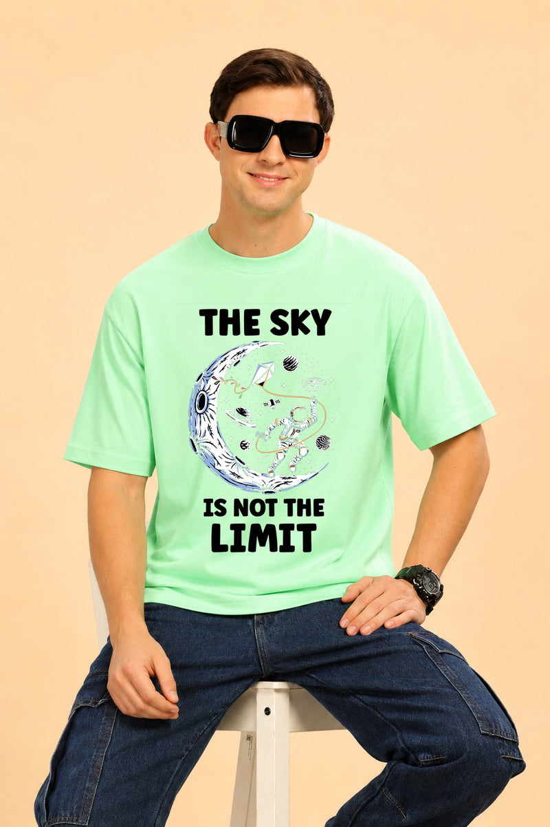 Faltu.co The Sky Is the Limit Men’s Printed Oversized Baggy Fit Rich Soft Cotton Fabric T-shirt