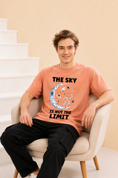 Faltu.co The Sky Is the Limit Men’s Printed Oversized Baggy Fit Rich Soft Cotton Fabric T-shirt