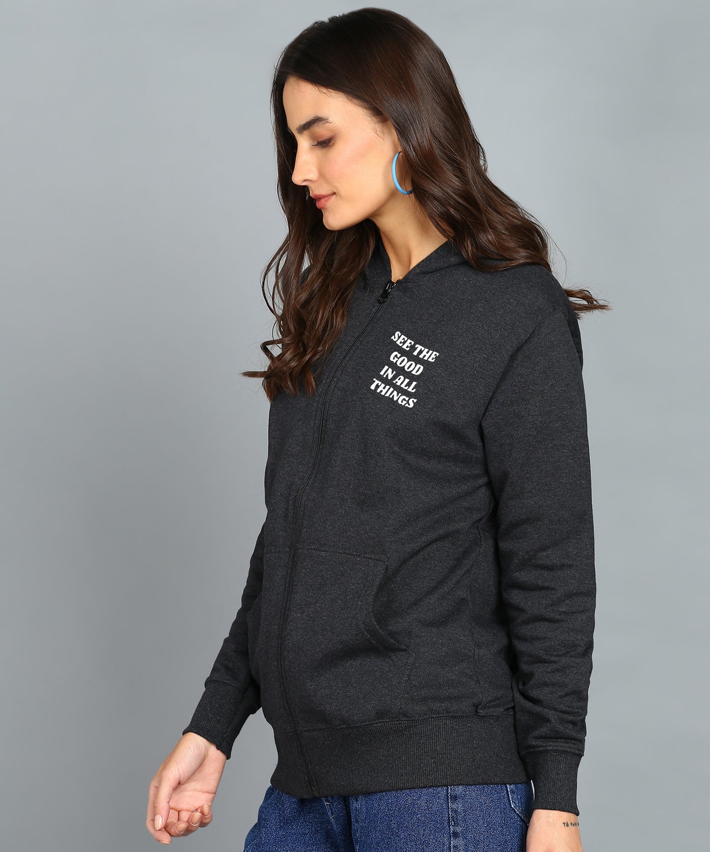 See the Good in All Things Zipper Hoodie for Women