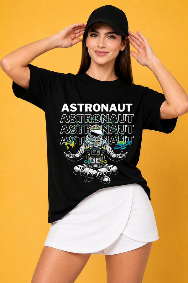 Astronaut Printed Oversized Baggy Loose Fit T-Shirt