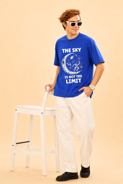 Faltu.co The Sky Is the Limit Men’s Printed Oversized Baggy Fit Rich Soft Cotton Fabric T-shirt