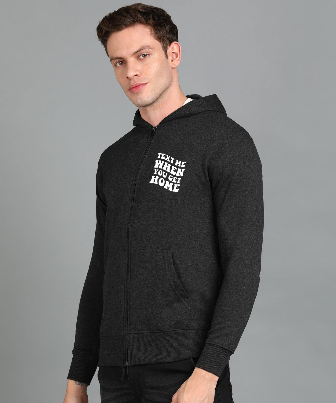 Text Me When You Get Home Men’s Zipper Hoodie | Stylish & Comfortable