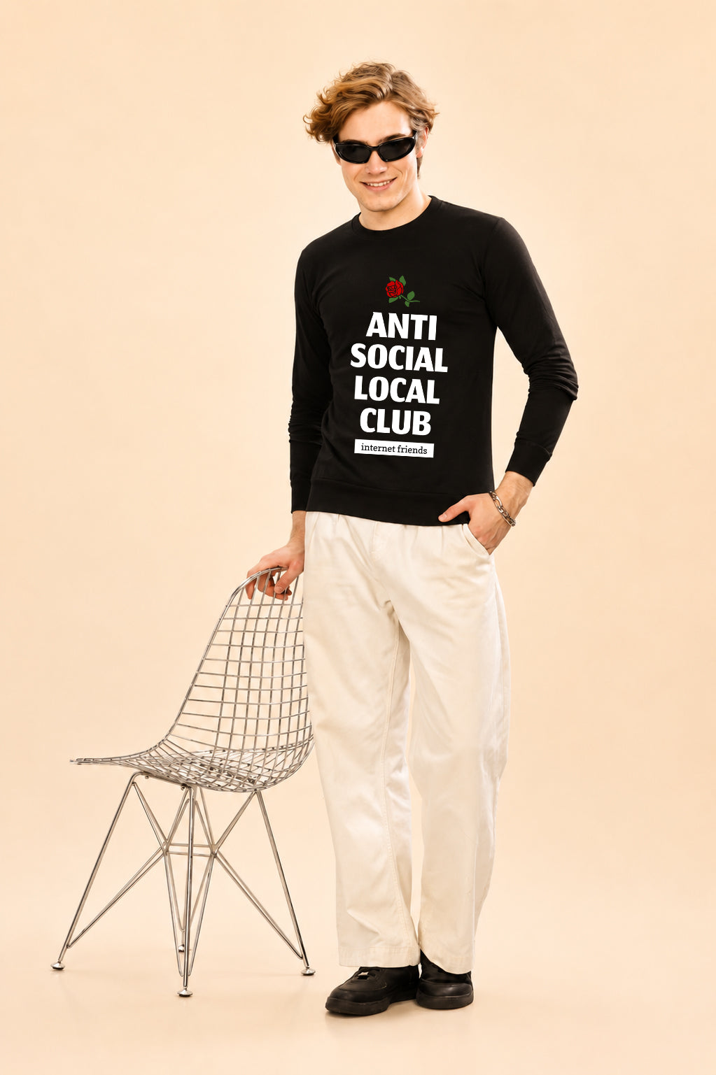 Anti Social Local Club Printed Men’s Full Sleeve Premium Pure Cotton Sweatshirt
