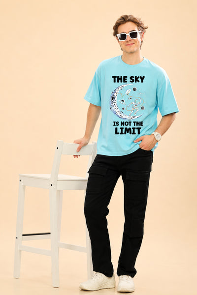 Faltu.co The Sky Is the Limit Men’s Printed Oversized Baggy Fit Rich Soft Cotton Fabric T-shirt