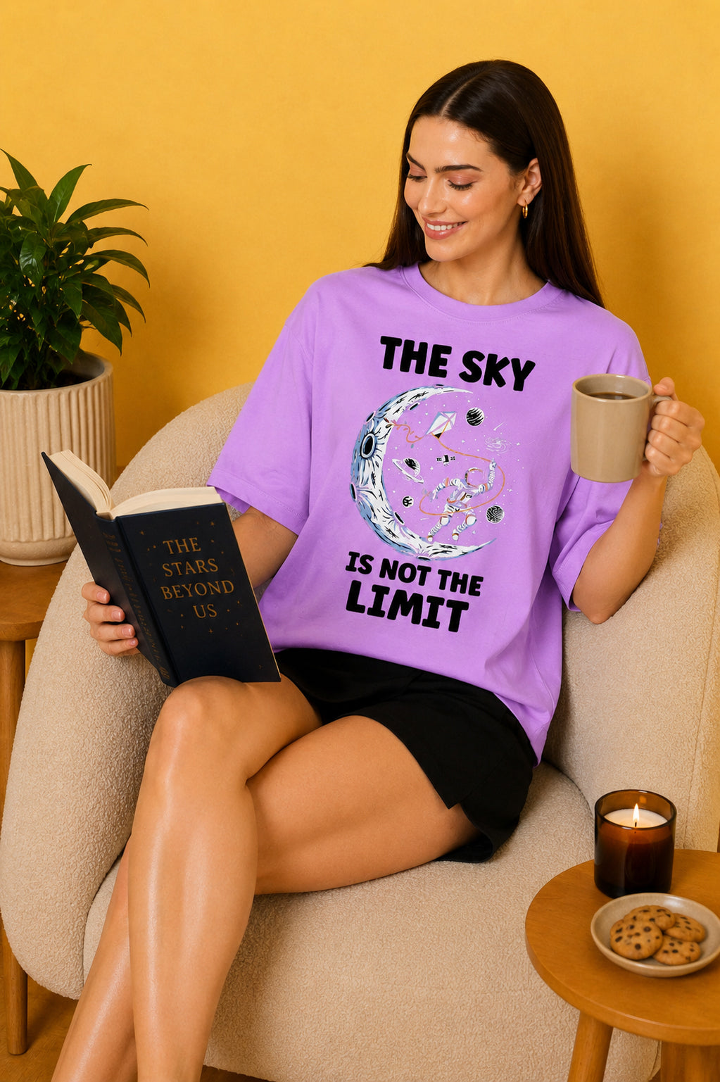 The Sky is The Limit Printed Oversized Baggy Loose Fit T-Shirt