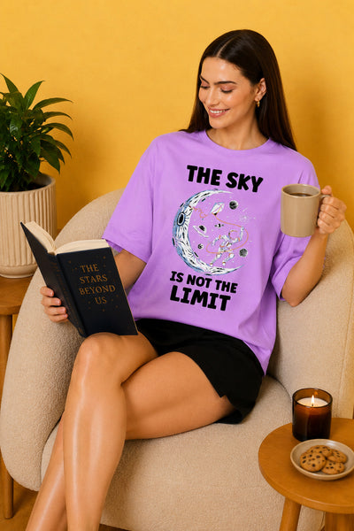 The Sky is The Limit Printed Oversized Baggy Loose Fit T-Shirt