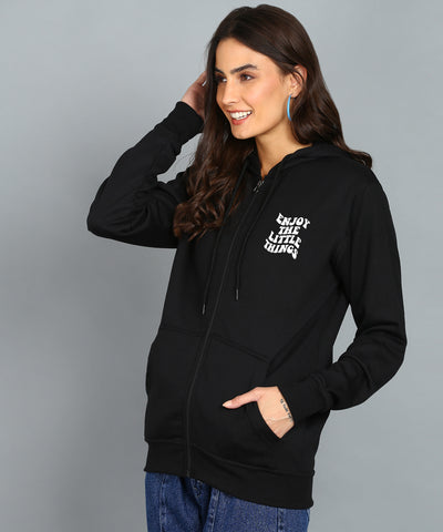 Enjoy the Little Things Zipper Hooded Hoodie for Women