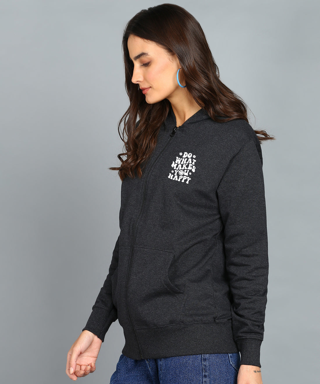 Do What Makes You Happy Women’s Cozy & Stylish Zipper Hooded Hoodie