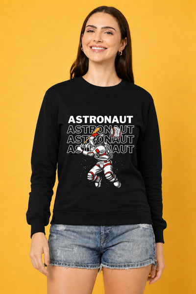 Astronaut 2 Printed Women’s Cozy & Stylish Full Sleeve Pastel Colour Sweatshirt
