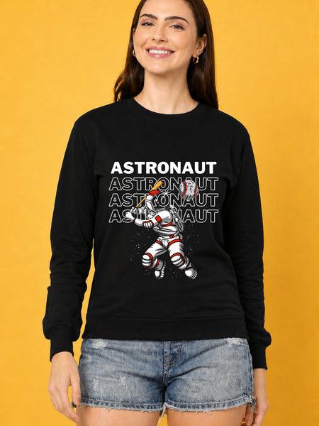 Astronaut 2 Printed Women’s Cozy & Stylish Full Sleeve Pastel Colour Sweatshirt