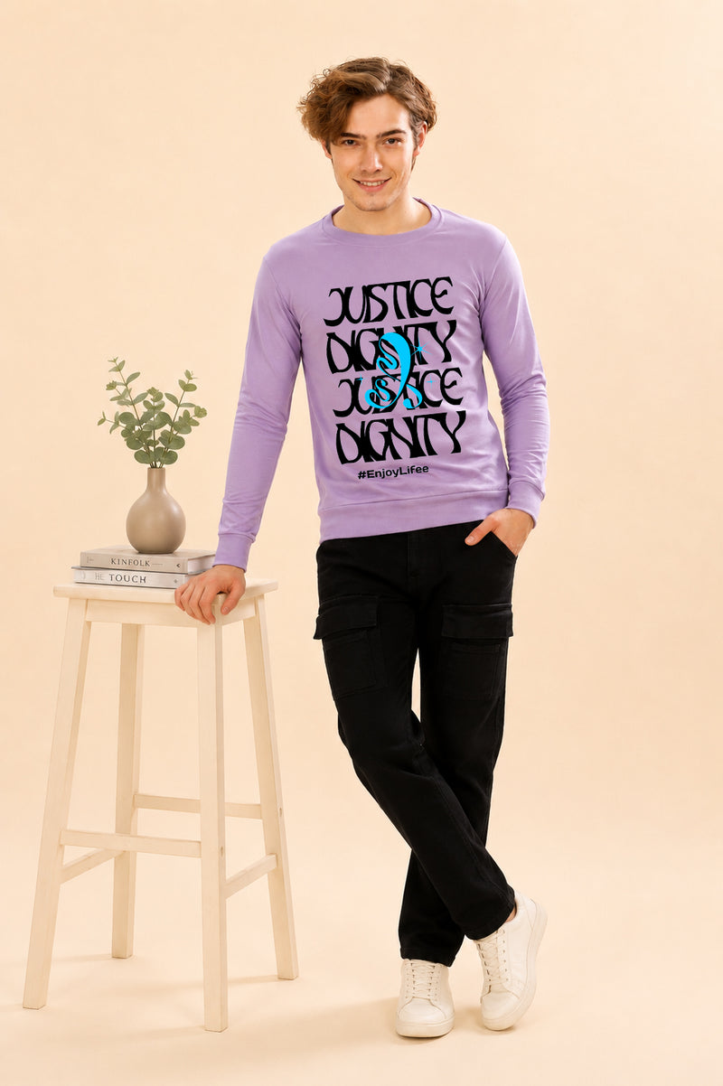 Faltu.co Justice Dignity Printed Men’s Full Sleeve Premium Pure Cotton Sweatshirt
