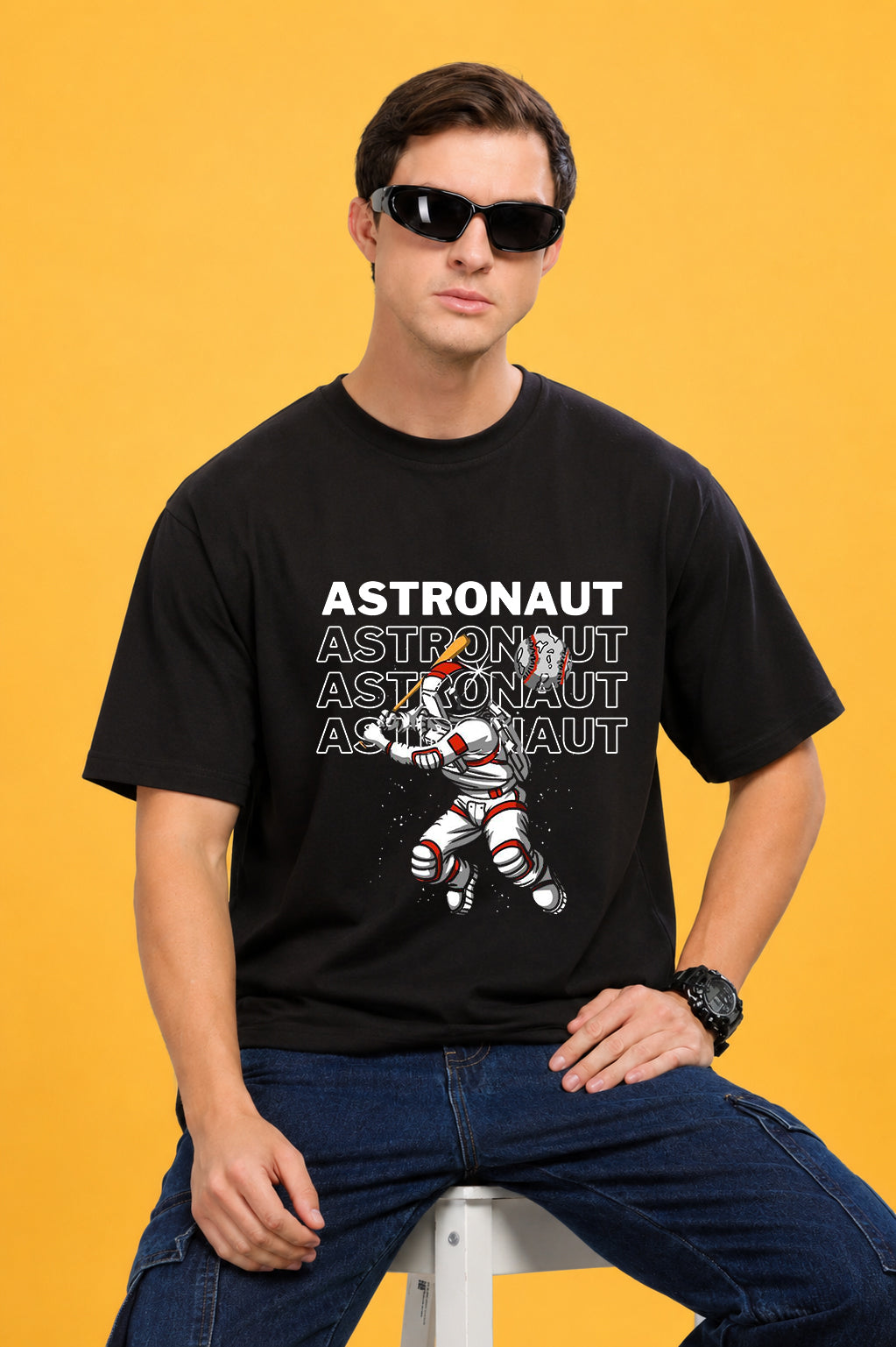 Faltu.co Astrnout 2 Men’s Printed Oversized Baggy Fit Rich Soft Cotton Fabric T-shirt