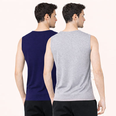 Faltu.co Pack of 2 Multicolour Men Cotton Gym Vest Breathable Sleeveless Sando