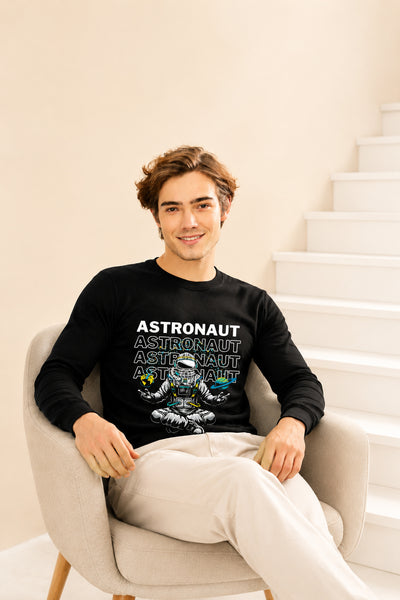 Faltu.co Astronout Printed Men’s Full Sleeve Premium Pure Cotton Sweatshirt