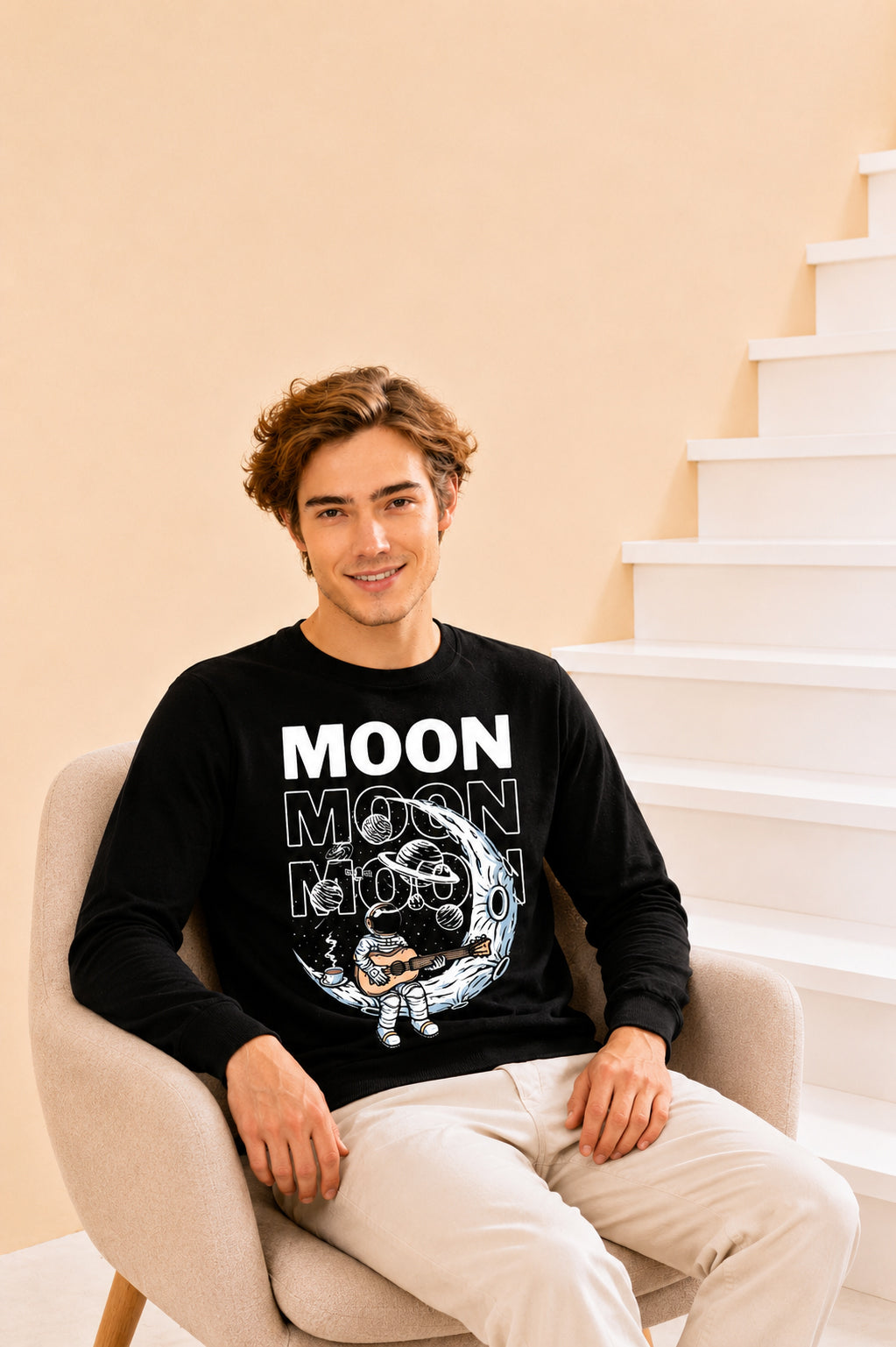 Faltu.co Moon 3 Printed Men’s Full Sleeve Premium Pure Cotton Sweatshirt