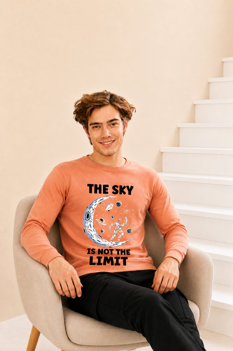 Faltu.co The Sky Is The Limit Printed Men’s Full Sleeve Premium Pure Cotton Sweatshirt