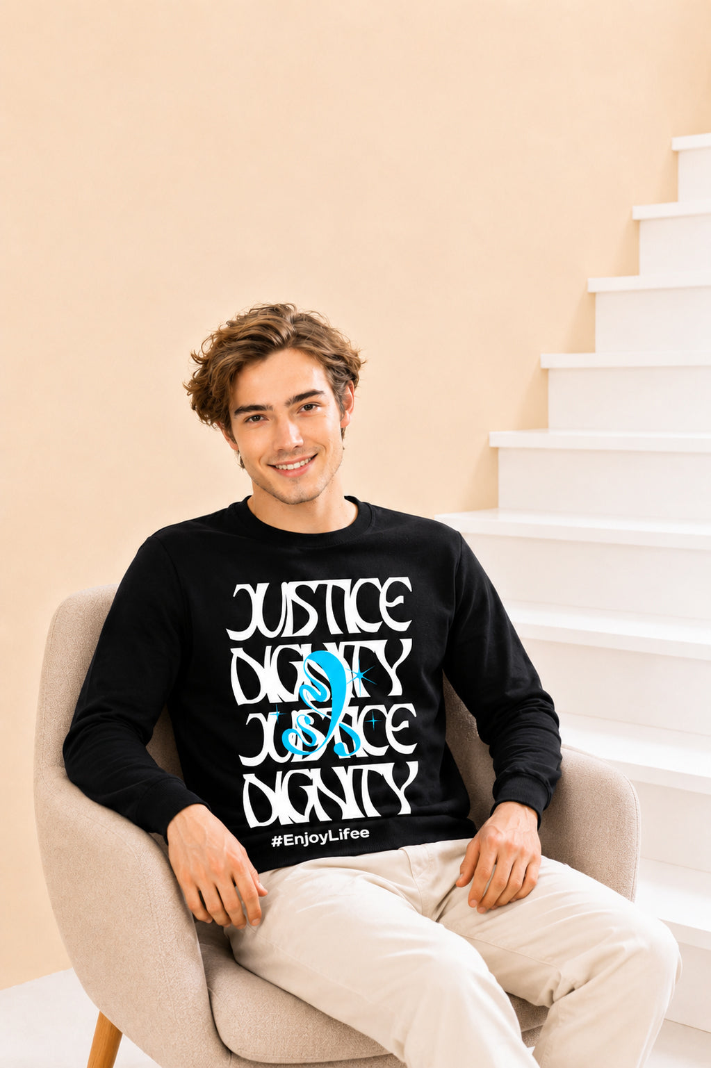 Faltu.co Justice Dignity Printed Men’s Full Sleeve Premium Pure Cotton Sweatshirt