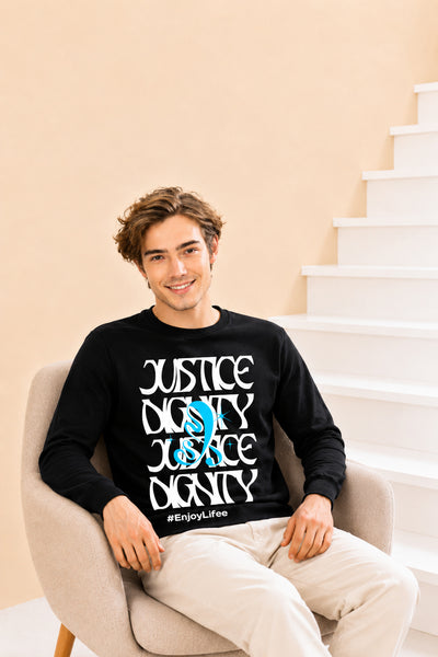 Faltu.co Justice Dignity Printed Men’s Full Sleeve Premium Pure Cotton Sweatshirt