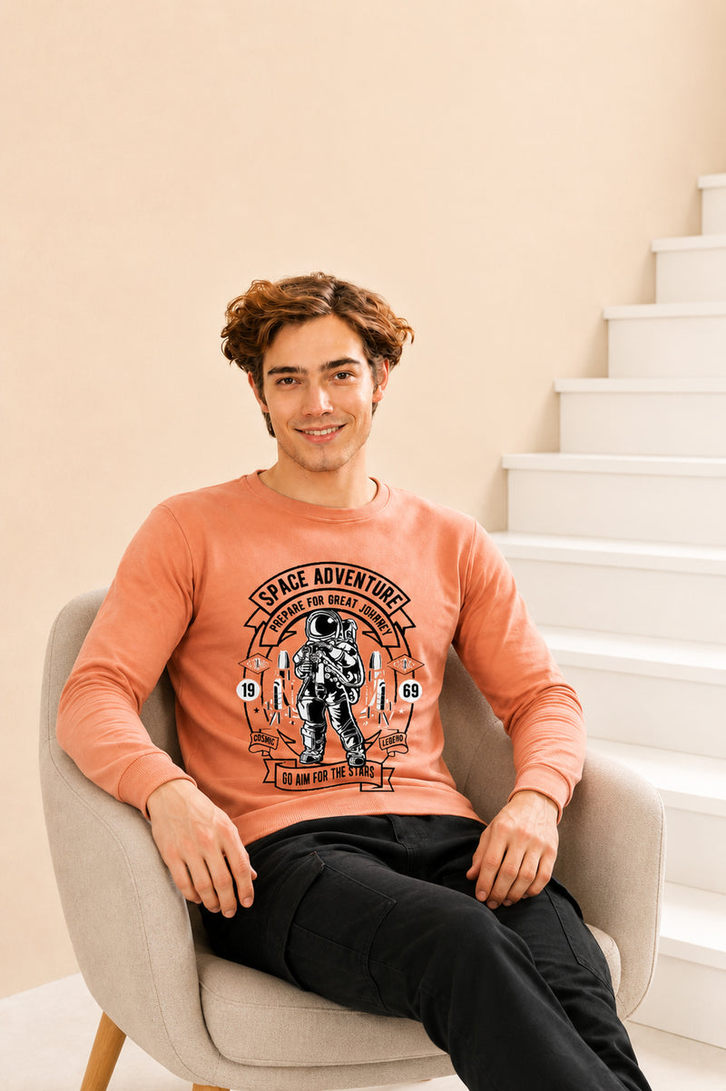 Faltu.co Space Adventure Printed Men’s Full Sleeve Premium Pure Cotton Sweatshirt