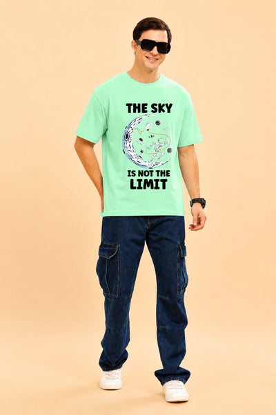 Faltu.co The Sky Is the Limit Men’s Printed Oversized Baggy Fit Rich Soft Cotton Fabric T-shirt