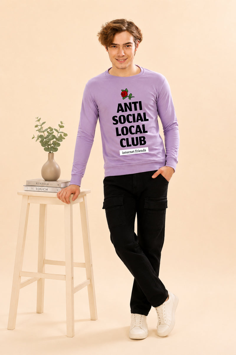 Anti Social Local Club Printed Men’s Full Sleeve Premium Pure Cotton Sweatshirt